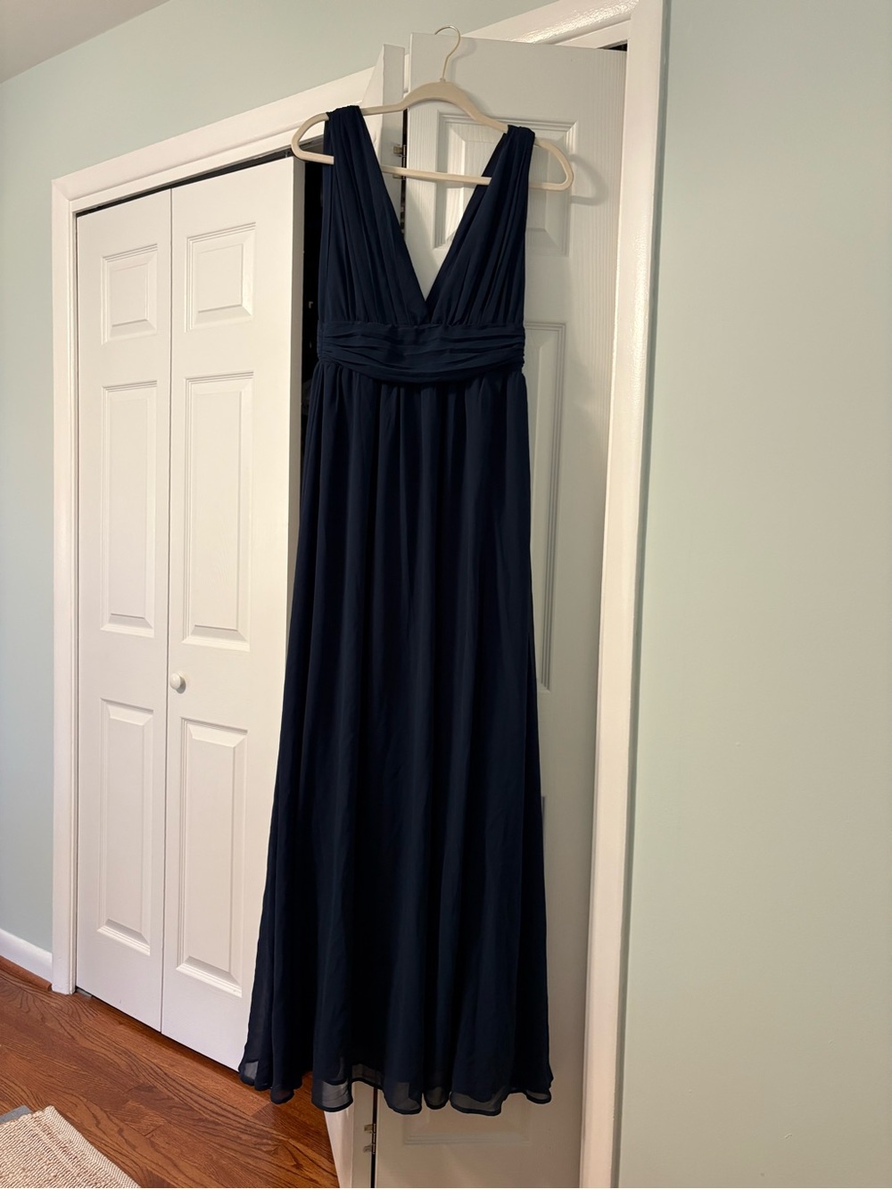 Lulu's Navy Deep V-Neck Maxi Dress, Never Worn